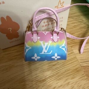 L V luxury designer inspired speedy-style purse / bag for Labubu or other doll
